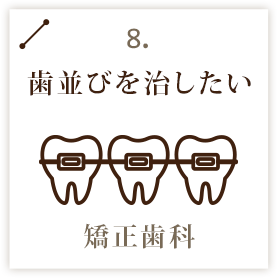 8.歯並びを治したい　矯正歯科